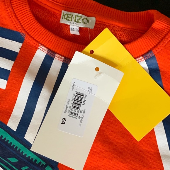 KENZO Multi Logo Graphic Sweatshirt 6A/116cm NEW - Picture 3 of 6